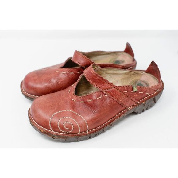 El Naturalista Women's Leather Mary Jane clog Shoes Size 37 Red US 6.5 - Picture 1 of 8